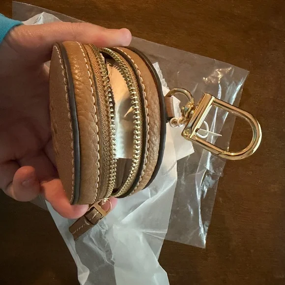 NWT 150410 Tory Burch Brown Leather Thea Coin Purse Pouch - Picture 9 of 14